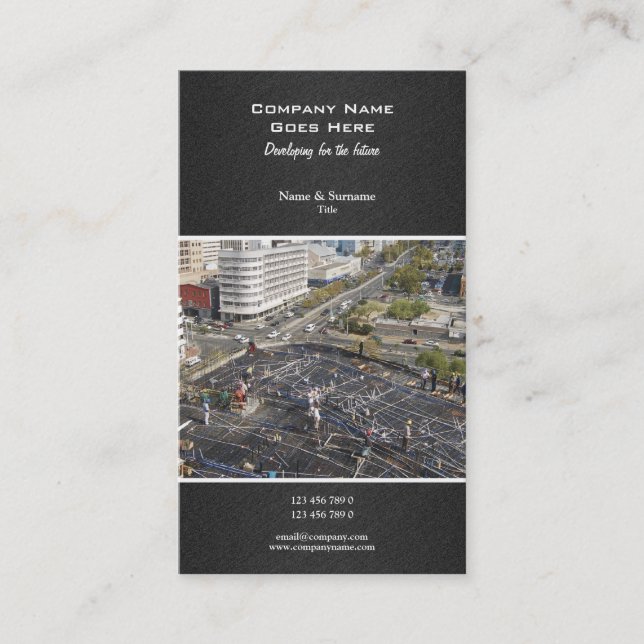 Cartão De Visita Desenvolvimento da construção da propriedade do (Frente)