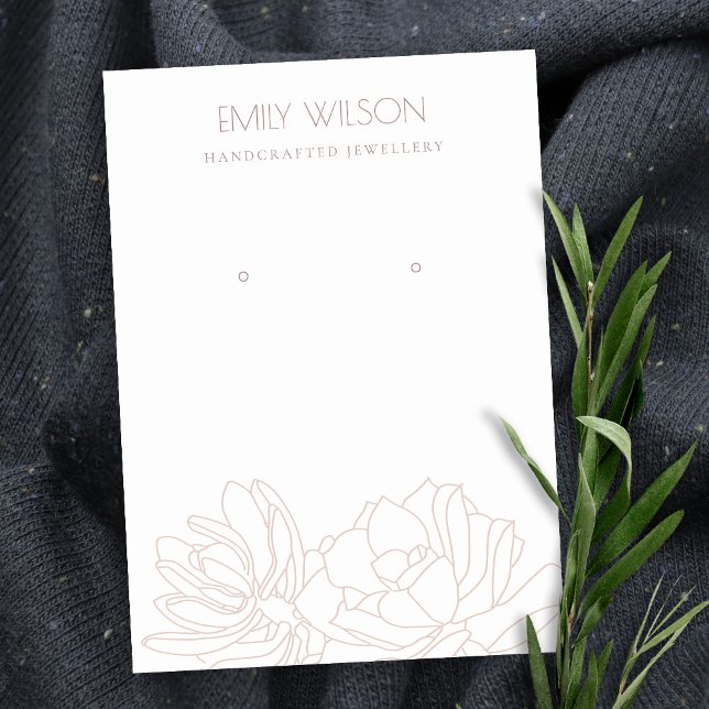 CARTÃO DE VISITA DESERT CACTUS SUCCULENT BLUSH PINK EARRING DISPLAY (Criador carregado)