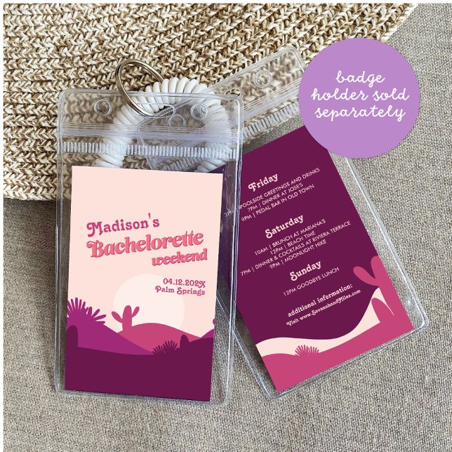 Cartão De Visita Desert Sunset Bachelorette Inserir Itinerário (Criador carregado)