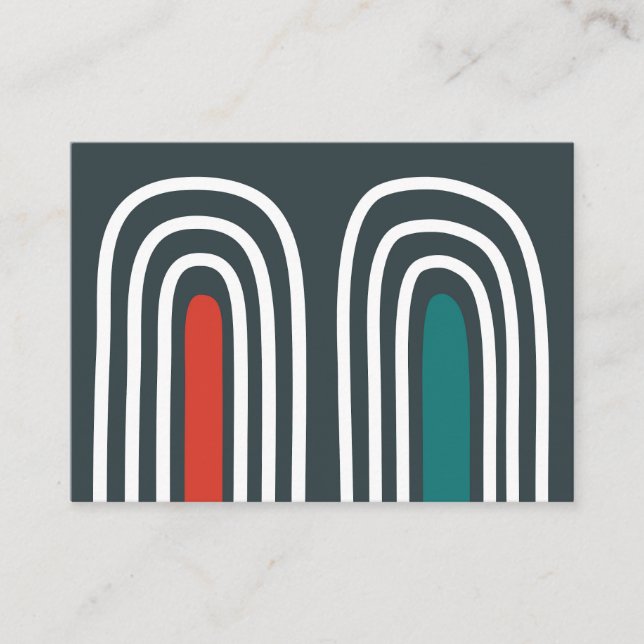 Cartão De Visita Design abstrato da arte arco-íris (Frente)