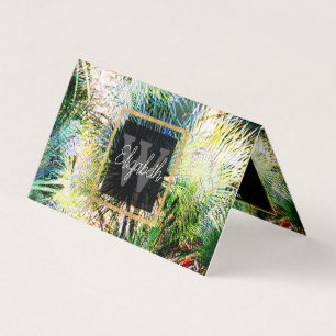 Cartão De Visita Design abstrato tropical das folhas de palmeira