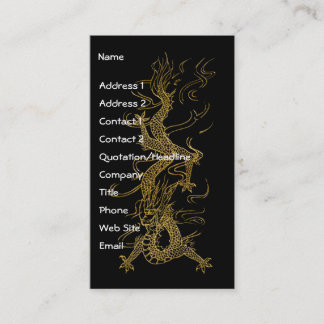 Cartão De Visita Design Asiático Dourado DRAGON