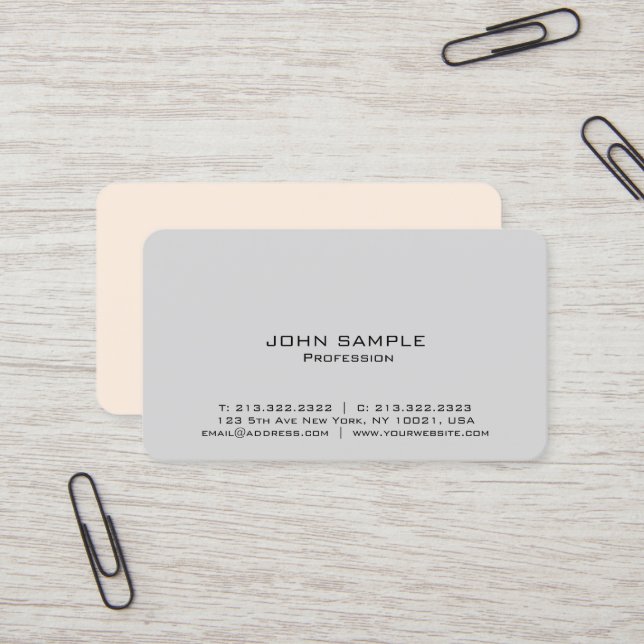 Cartão De Visita Design azul simples e elegante moderno (Frente/Verso In Situ)