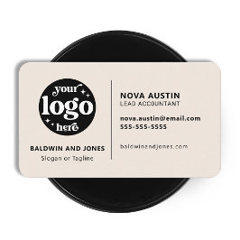 Cartão De Visita Design Branco Simples Profissional com Logotipo