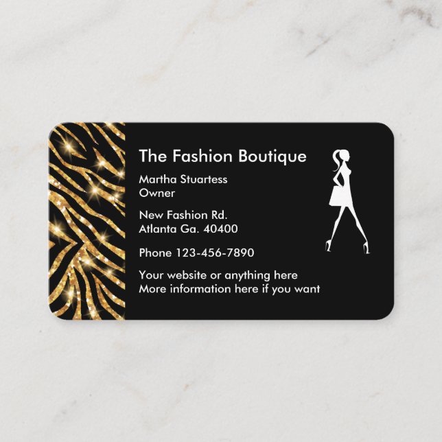 Cartão De Visita Design chamativo do boutique da forma (Frente)