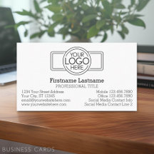 Design Clássico com Logotipo e Informações de Cont