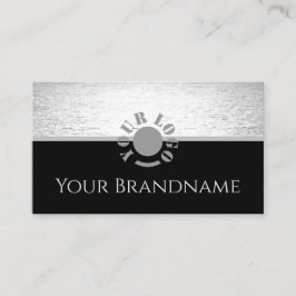 Cartão De Visita Design com Cinza e preto no oceano de prata de cor