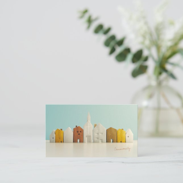 Cartão De Visita Design da Igreja Comunitária (Em pé/Frente)