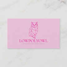 Design de Animal para Coruja Lowpoly Rosa Profissi
