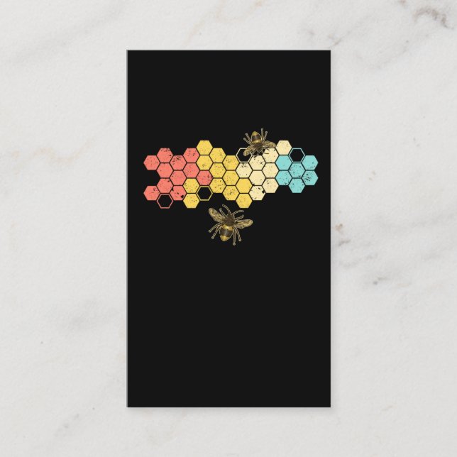 Cartão De Visita Design de apicultores do Retro Honeycomb para o pa (Frente)