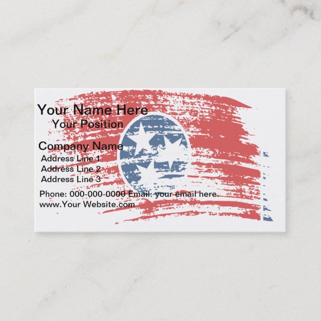 Cartão De Visita design de bandeira do Legal Tennessee (Frente)