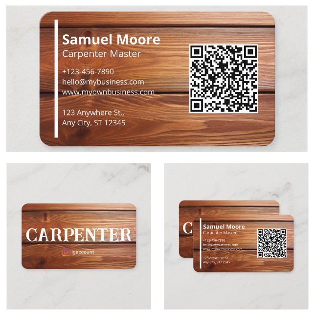 Cartão De Visita Design de Carpinteiro Mestre (Master Carpenter Design Business Card
)