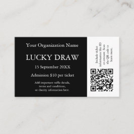 Cartão De Visita Design de Código QR Personalizado para Bilhetes de