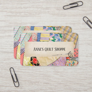 Cartão De Visita Design de Colagem de Patches Louca