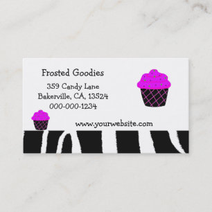 Cartão De Visita Design de Cupcake Roxo