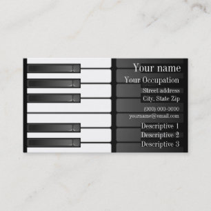 Cartão de visita Design de de teclado branco preto