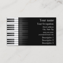 Cartão de visita Design de de teclado branco preto