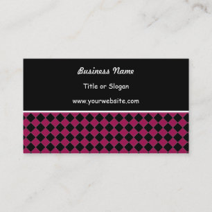 Cartão De Visita Design de Diamante Moderno Rosa e Preto