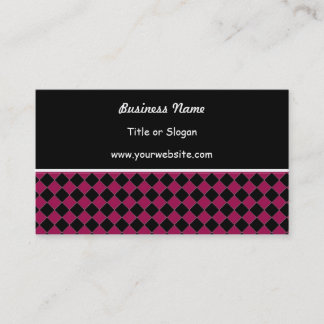 Cartão De Visita Design de Diamante Moderno Rosa e Preto