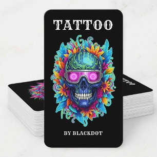 Cartão De Visita Design de Estúdio de Tatuagem Moderno Estilo Loja