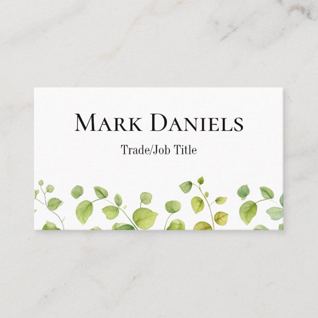 Cartão De Visita Design de Folha Moderna (Frente)