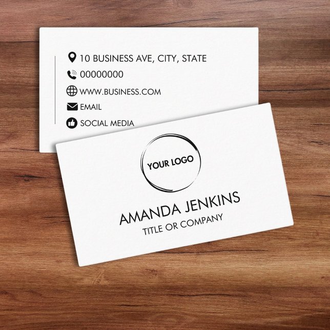 Cartão De Visita Design de Genérico Simples Branco (generic plain simple business card template)