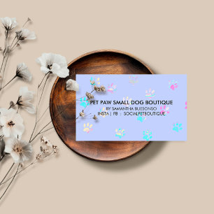 Cartão De Visita Design de Higiene de Animais de Estimação Roxo Lil