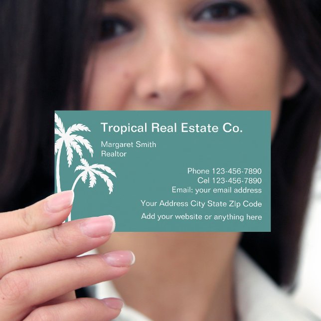 Cartão De Visita Design de Imóveis Tropicais (Criador carregado)