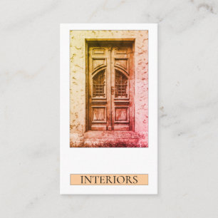 Cartão De Visita Design de interiores de madeira elegante da