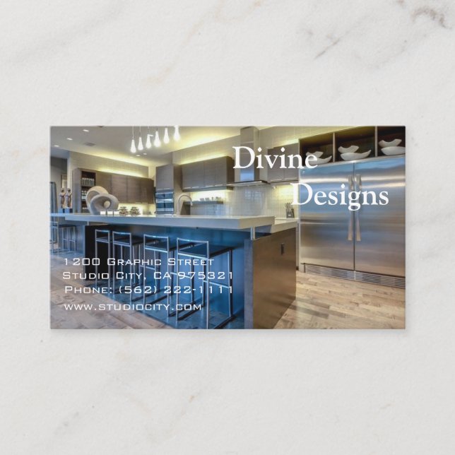 Cartão De Visita Design de interiores - personalizado (Frente)