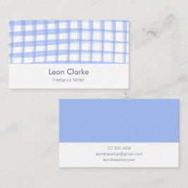 Cartão De Visita Design de Latice Azul Moderno