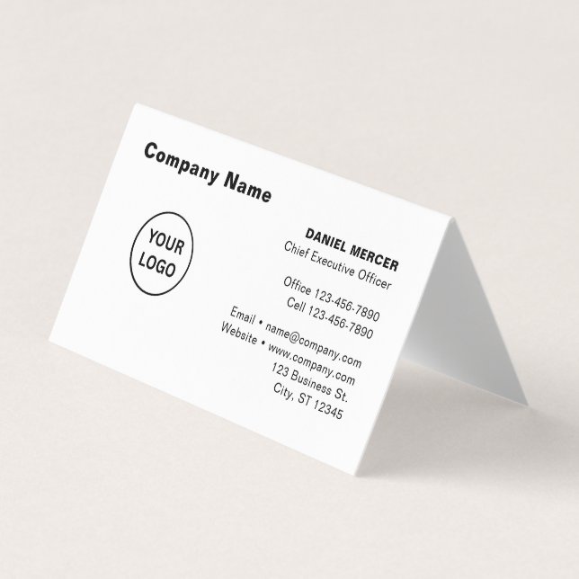 Cartão De Visita Design de Logo Profissional Moderno (Frente)