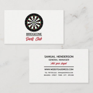 Cartão De Visita Design de Logotipo de Dartboard, Darts Club