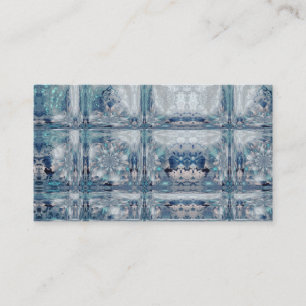 Cartão De Visita Design de padrão Impressão de inverno azul de cu
