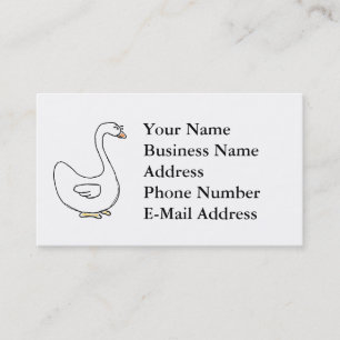 Cartão De Visita Design de Pássaro Branco Graceful Swan