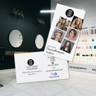 Cartão De Visita Design de portfólio de fotos para cabeleireiros