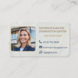 Cartão De Visita Design de QR de Foto de Corretor de Imóveis de Lux