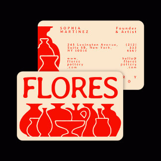 Cartão De Visita Design de Silhouette Vase de Potteria Negrito