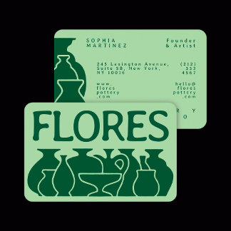 Cartão De Visita Design de Silhouette Vase de Potteria Negrito