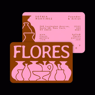 Cartão De Visita Design de Silhouette Vase de Potteria Negrito