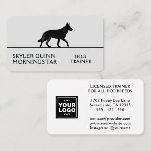 Cartão De Visita Design de Silhuetas de Animais Fofos - Cães na lin