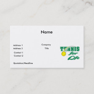Cartão De Visita design de texto de tênis para a vida