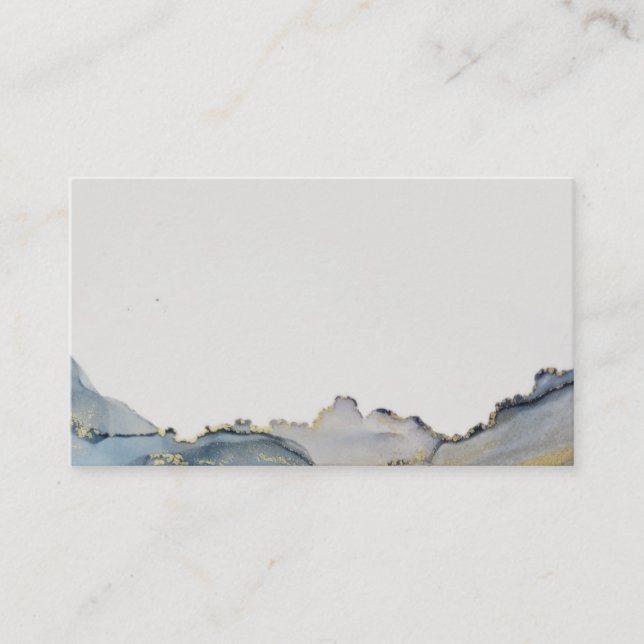 Cartão De Visita Design de Tinta Dourada Azul com vazio Crie seu (Frente)