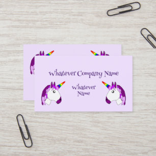 Cartão De Visita Design de Unicórnio Personalizado