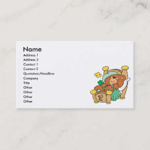 Cartão De Visita design de urso de pelúcia dormindo bobo