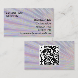 Cartão De Visita Design do arco-íris Cores do código QR 7 personali