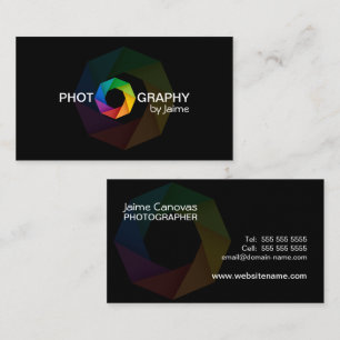 Cartão De Visita Design do fotógrafo com obturador