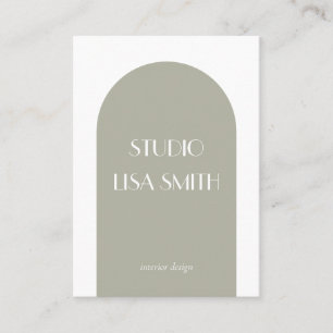 Cartão De Visita Design do interior verde do sábio geométrico moder