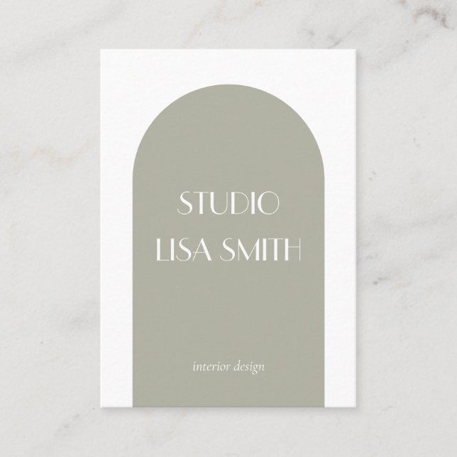 Cartão De Visita Design do interior verde do sábio geométrico moder (Frente)