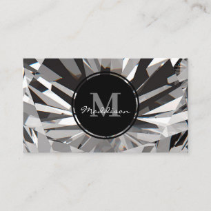 Cartão De Visita Design do Luxury White Diamond Jewel Gem